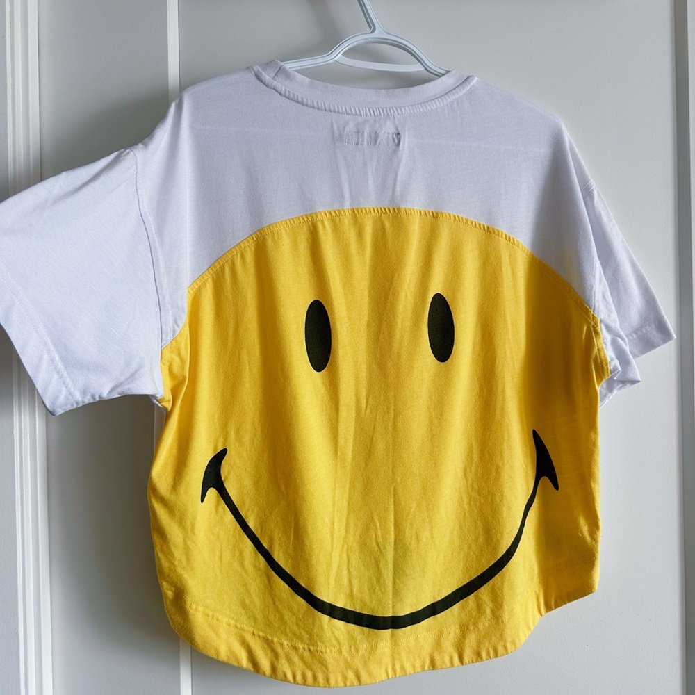 Lee X Smiley White and Yellow Smiley Face Over-sized Shirt Women Size XS